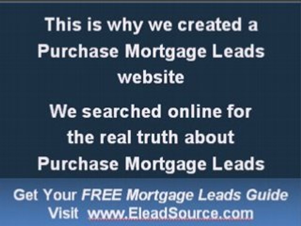 Internet Mortgage Leads