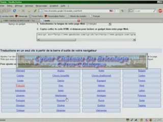Traduction directement de la barre outils de Firefox