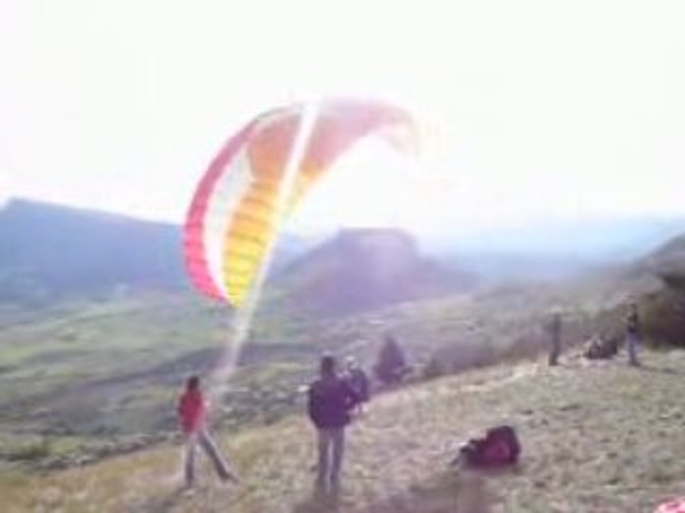 décollage en parapente