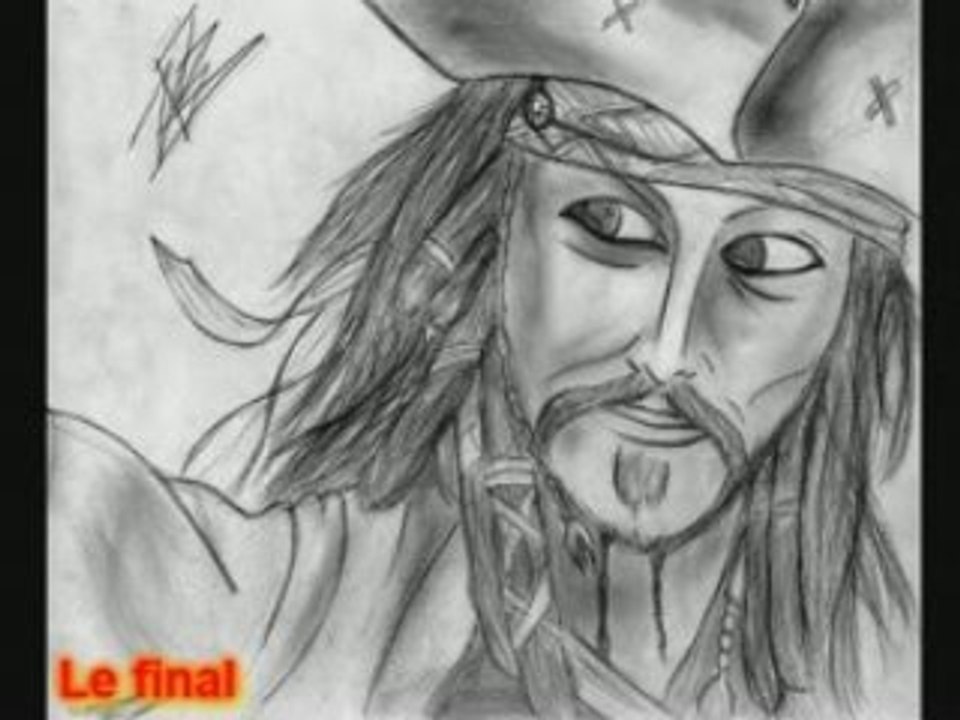 je dessine Jack Sparrow
