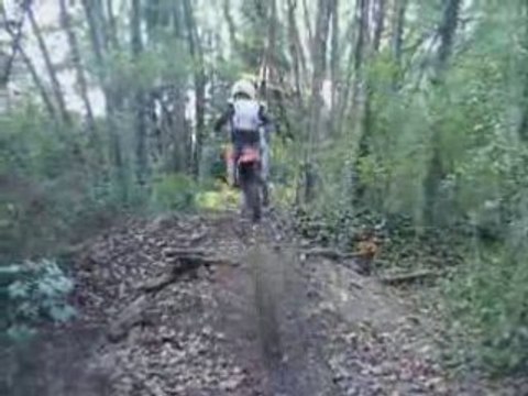 sortie en 65 ktm 85 ktm et 125 ktm dans un terrain n forêt