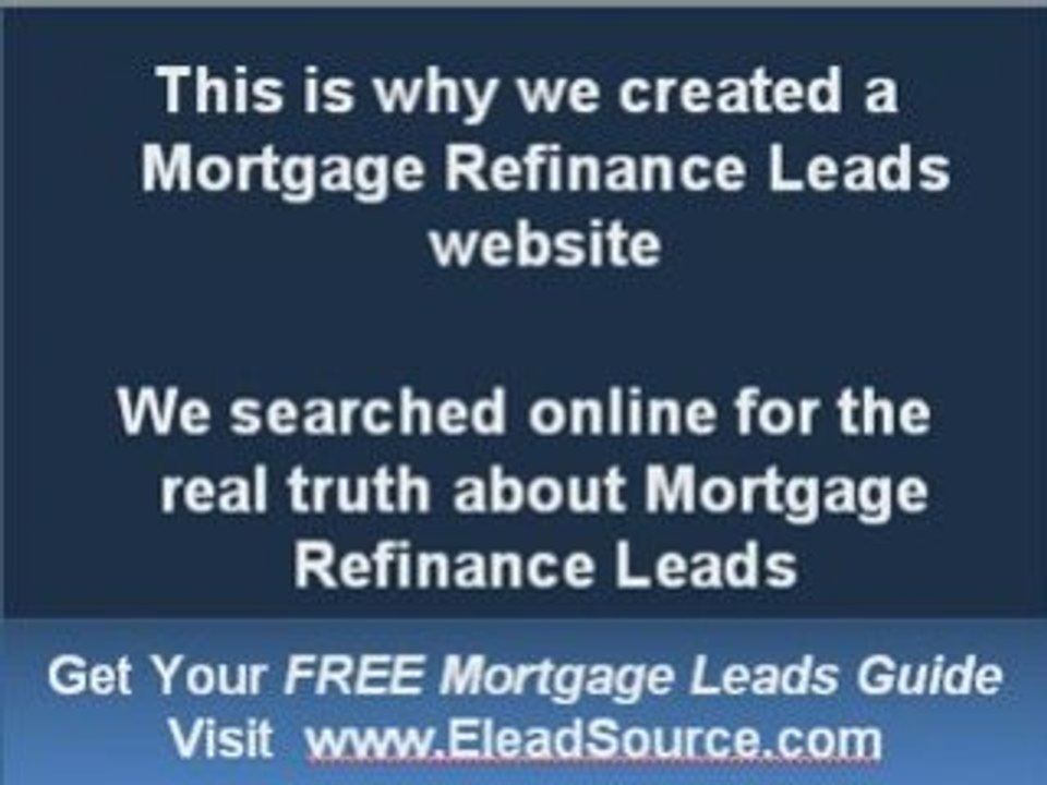 Refinance Mortgage Leads