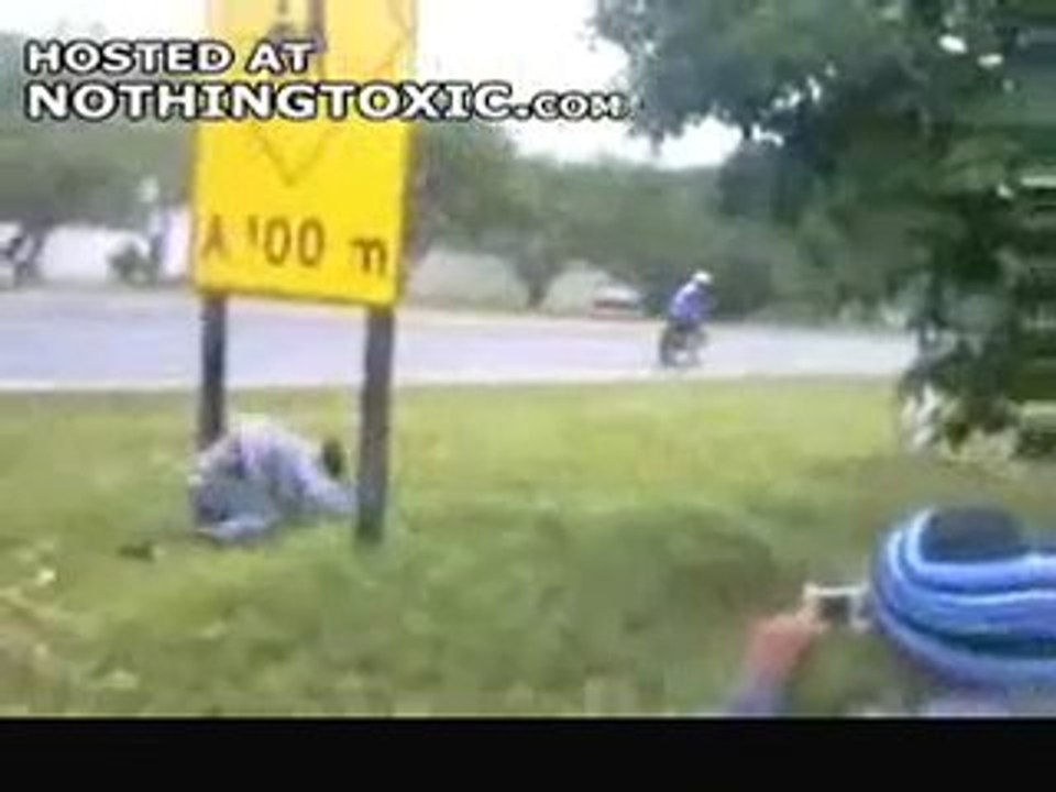 Grosse chute à vélo bourré