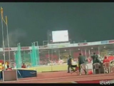 Pole Vault Snaps and Sends Guy Flying