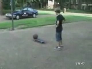 Stupid kid owns himself