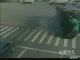 Scary Truck Rollover Destroys Small Car