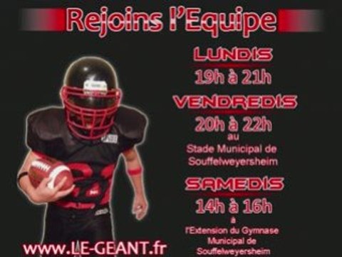 Souffelweyersheim Football Américain Promo 2008 GEANT près de Strasbourg