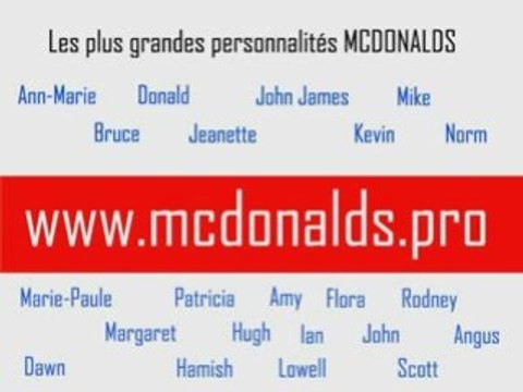 mcdonalds.pro Les plus grandes personnalités MCDONALDS m