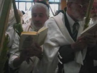 RAV OVADIA YOSEF DOES HOSHANOT ON SUKKOT LULAV ETROG ISRAEL