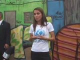 Her Majesty Queen Rania of Jordan visits a UNICEF-supported school project in Brazil