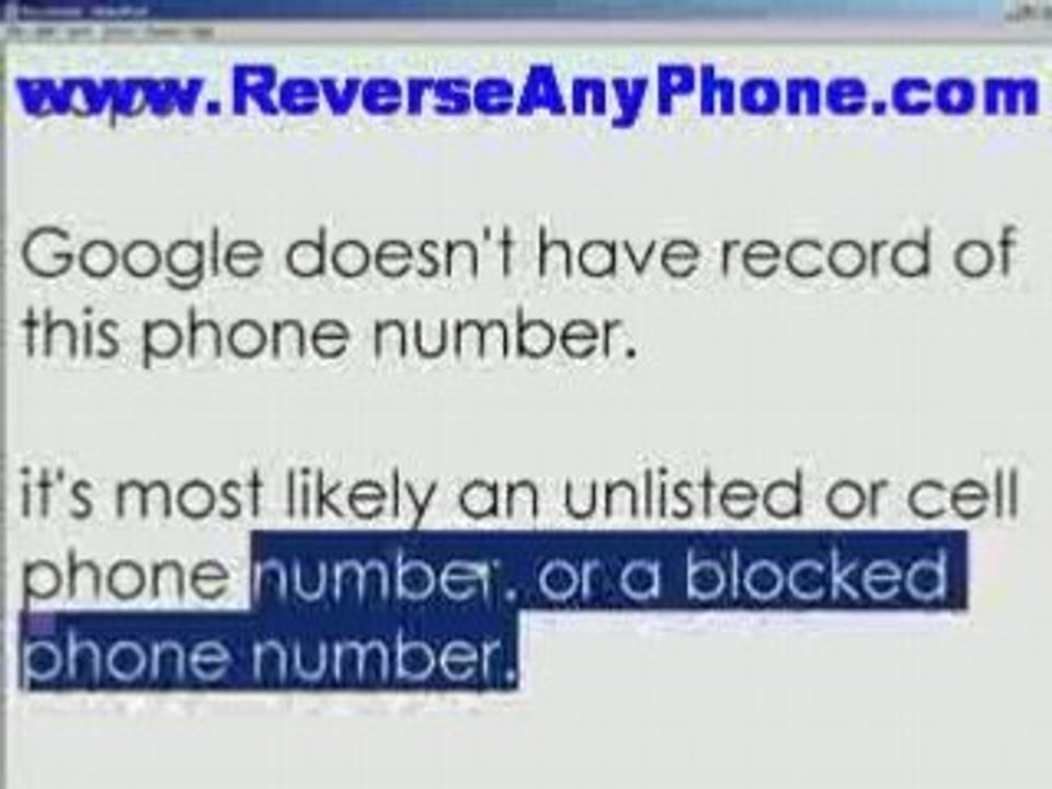 Reverse Cell Phone Lookup