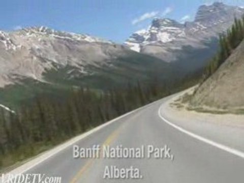 Motorcycle riding in Banff National Park, Alberta, Canada.