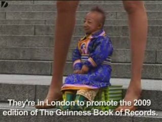 Smallest Man Meets Tallest Legs