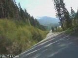 Motorcycle riding along side Cayoosh Creek & Duffey Lake,BC