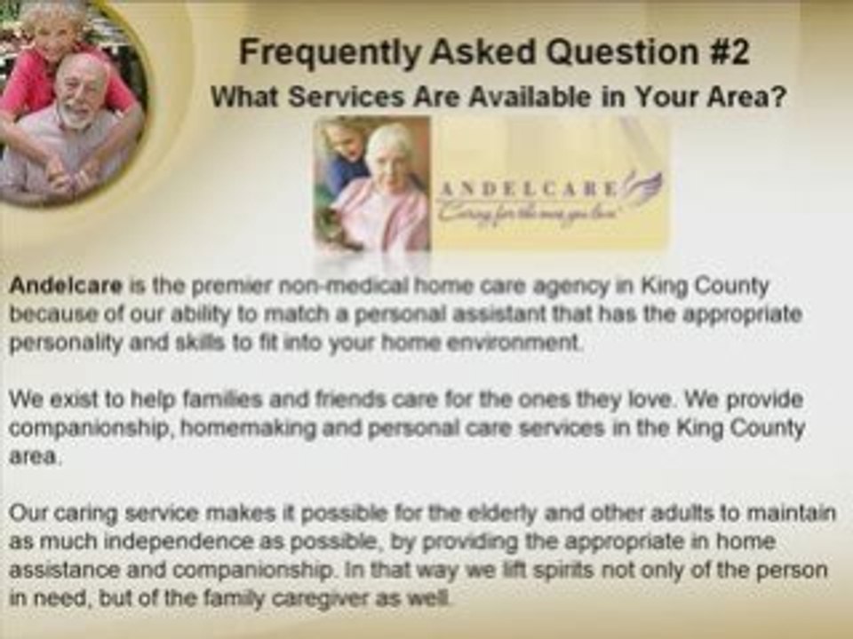 FAQ 2 Elder Care King County Washington