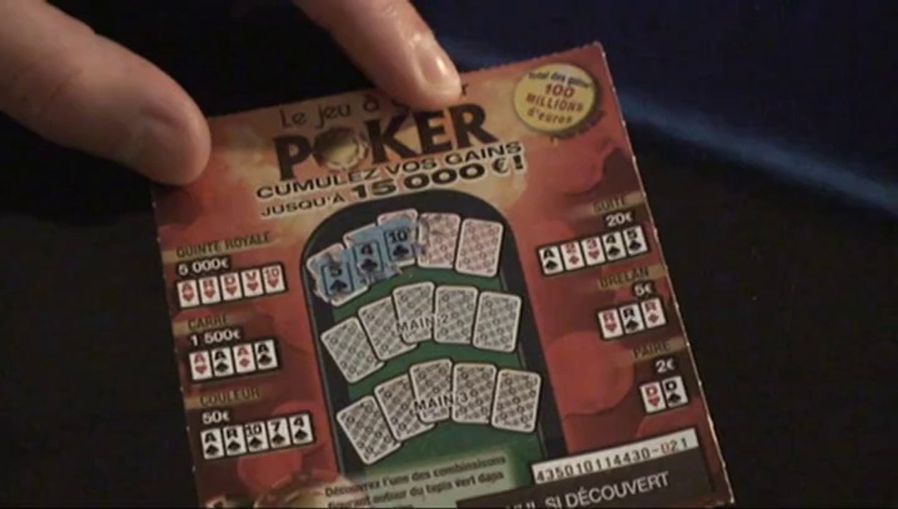Poker, le nouveau jeu de grattage de la Française des Jeux
