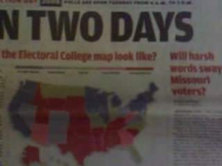 02112008175 Cover page News paper Carte US voters