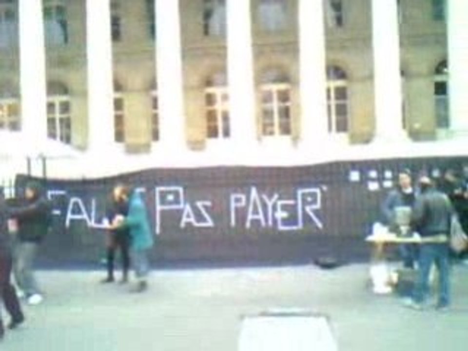 manif "faut pas payer" 2 novembre 2008 metro bourse