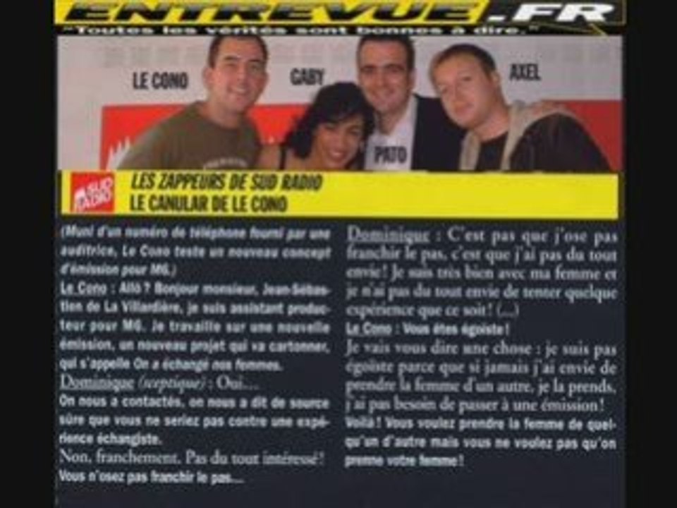 Radio Zap Le Canular de Le Cono Entrevue Novembre 2008