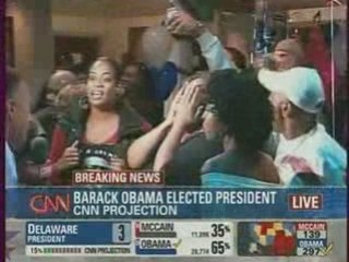 05 novembre, 05 heures : Obama élu, la foule exulte