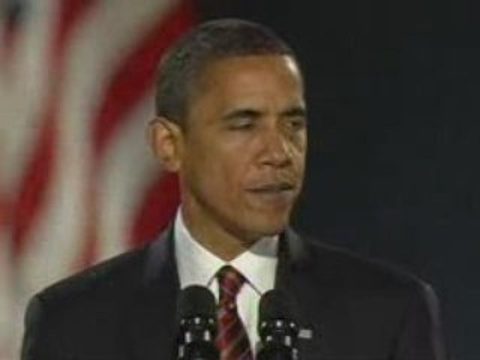 PRESIDENT OBAMA speech " Change has come to America "