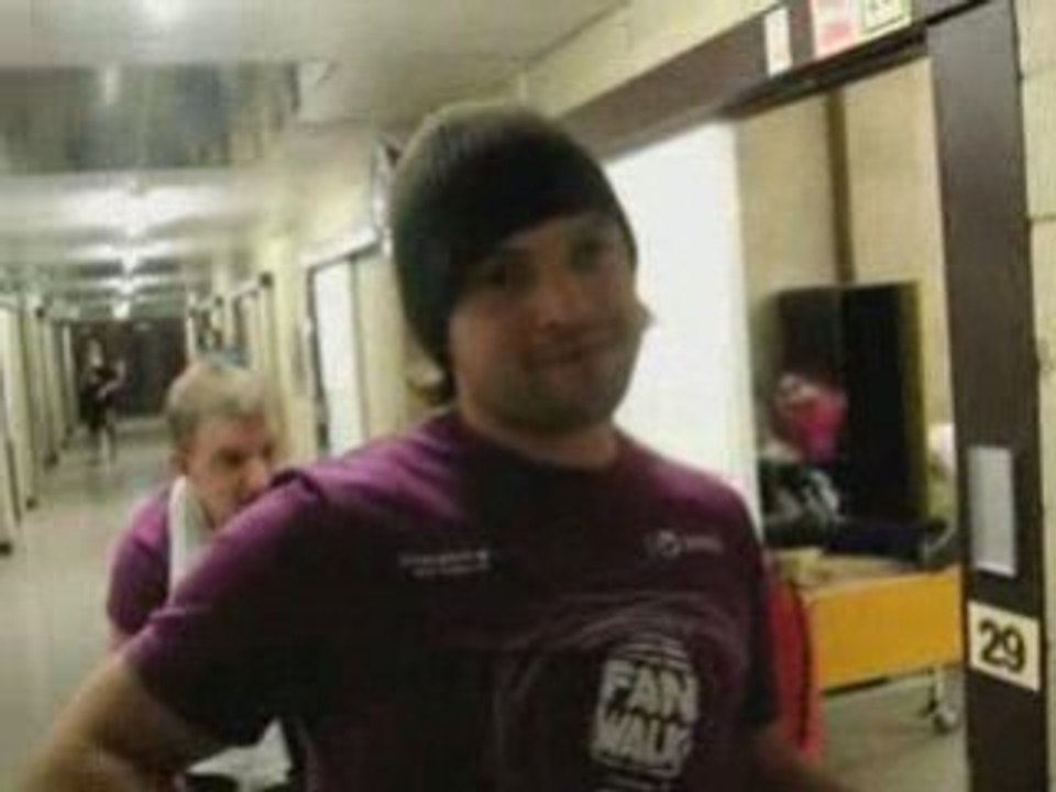 Sword swallowing trick with umbrella