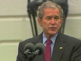 George Bush in tears as he makes promise to Barack Obama