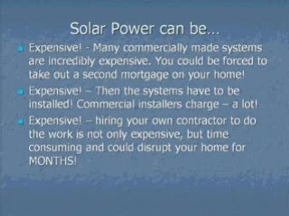Solar Energy Panel - Create your own elect power and SAVE!