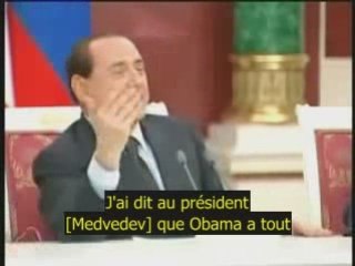 VOSTF - Berlusconi : "Obama est jeune, beau et bronzé"