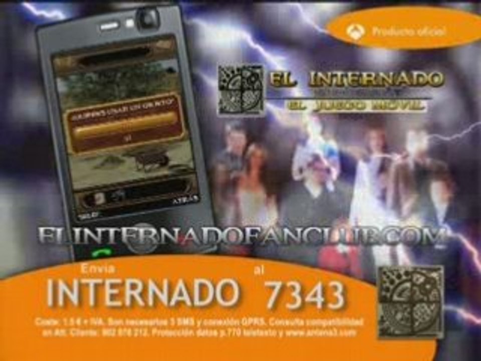 Anuncio Juego El Internado para móvil