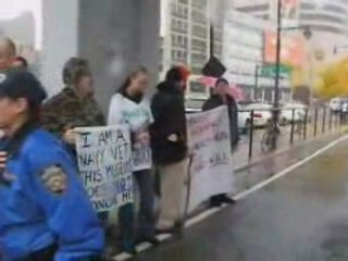 Intrepid reopens anti-war protesters offend