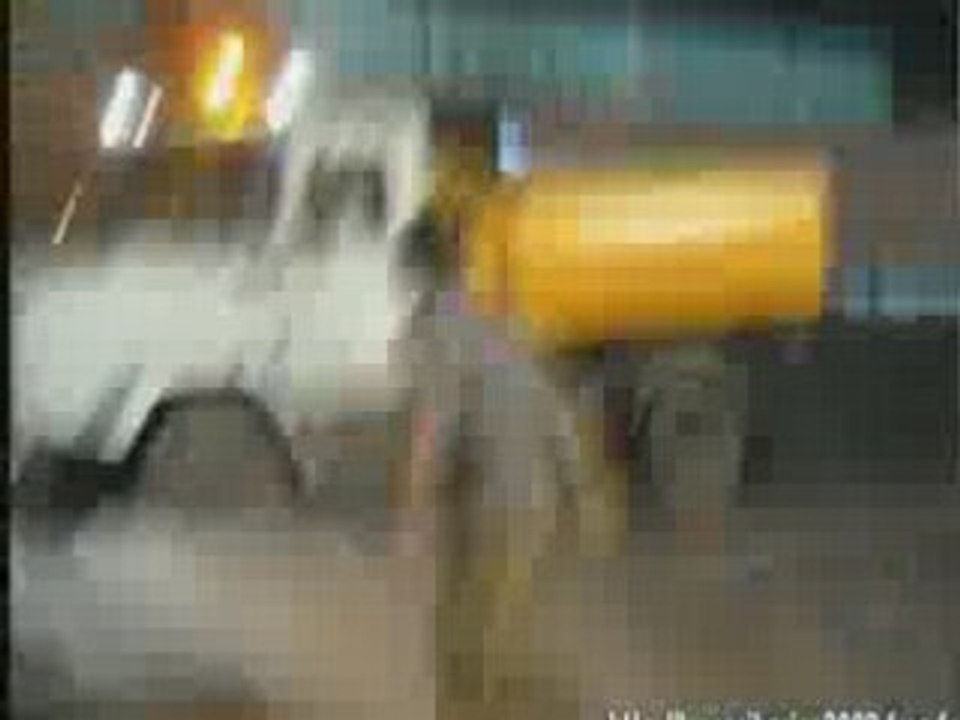 Roberto qui se fait eclabousser sur la place rouge