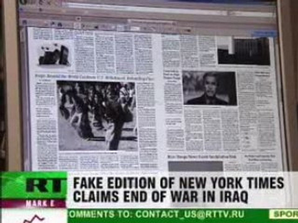 "War in Iraq is over" by New York Times