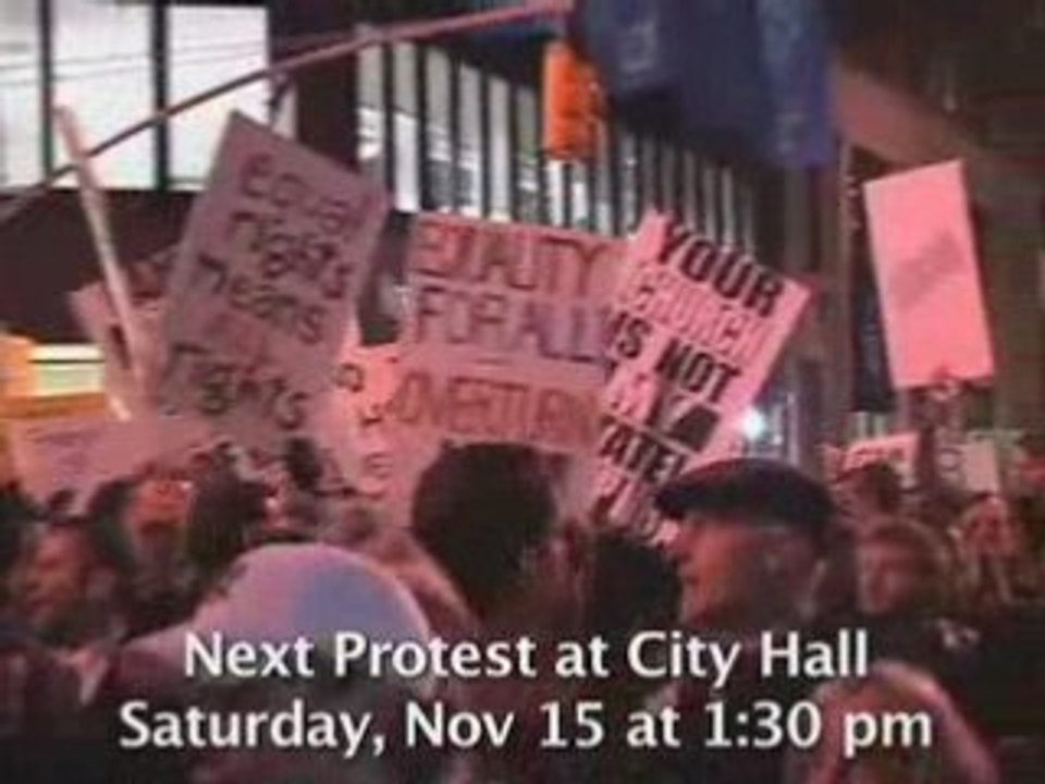 Protest at Mormon Temple NYC November 12, 2008
