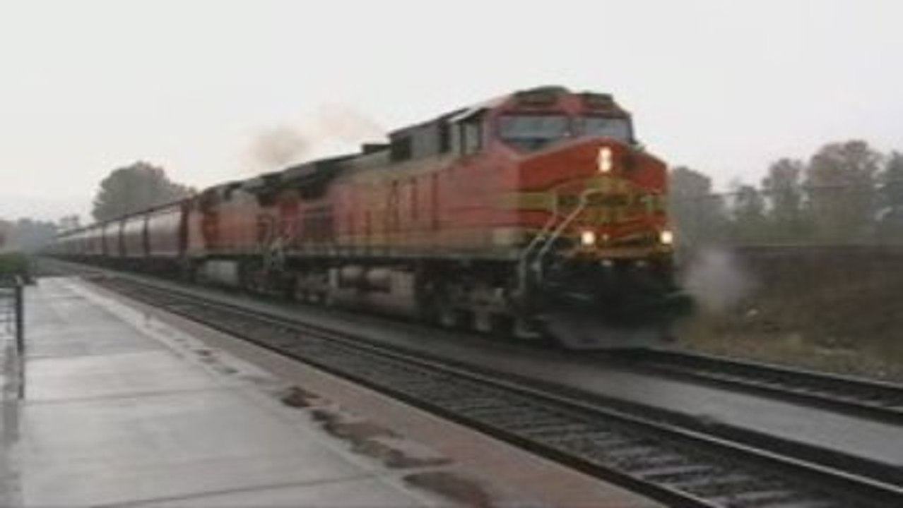 BNSF #4802 W/ a Grain Train