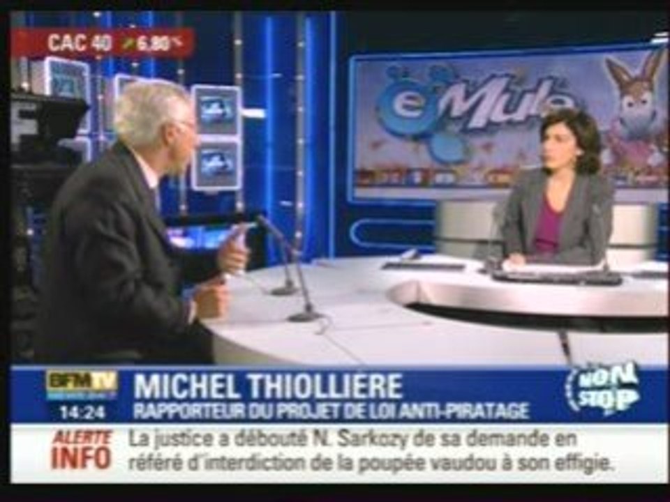 Michel thiolliere rapporteur projet de loi anti piratage