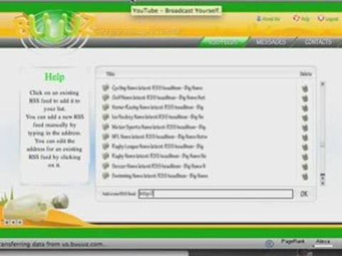Using RSS Feeds on Buuuz.com