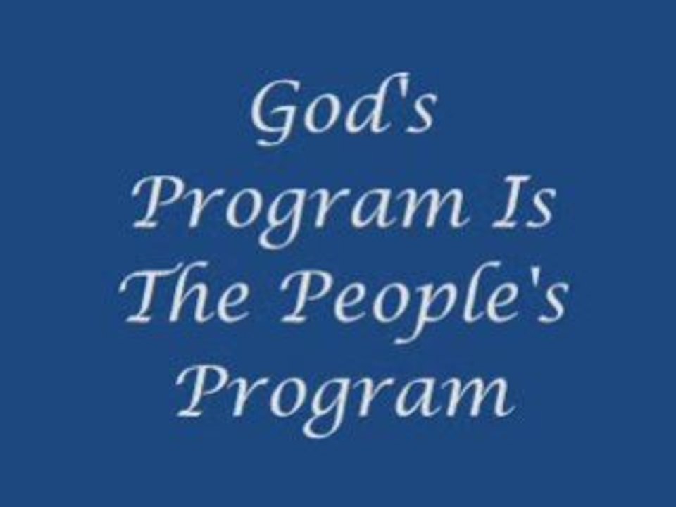 I need You and You Need Me(The peoples Program)