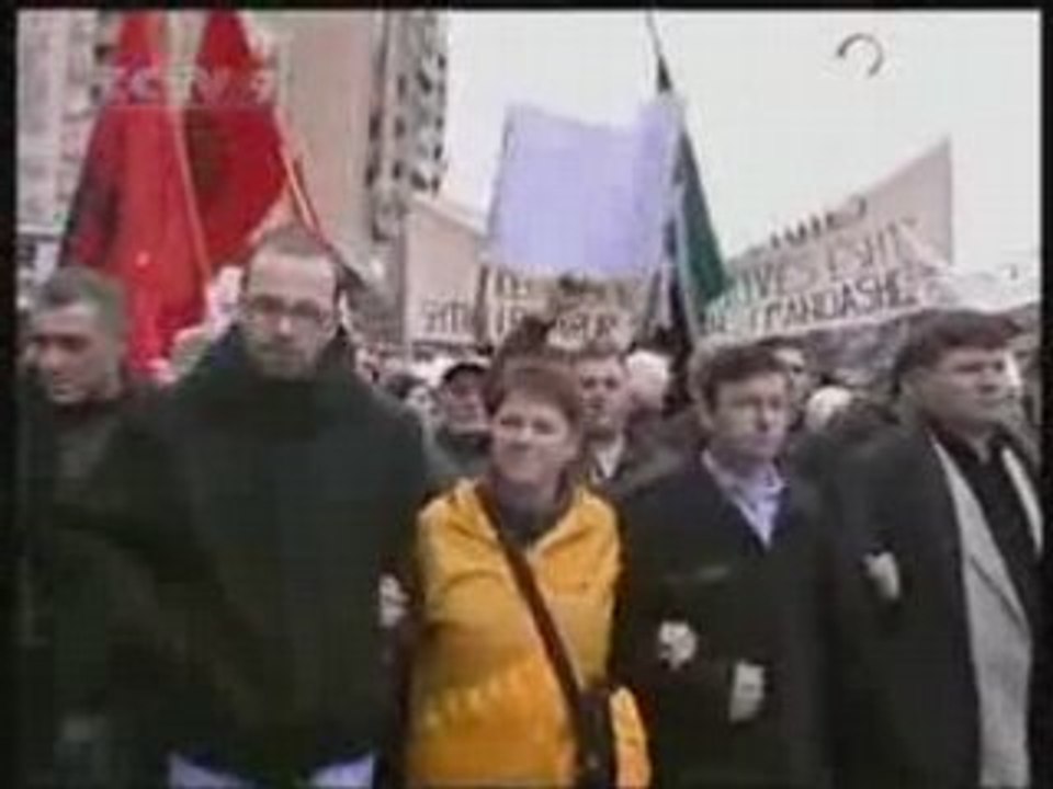 Kosovo Albanians protest against UN plan.November 2008