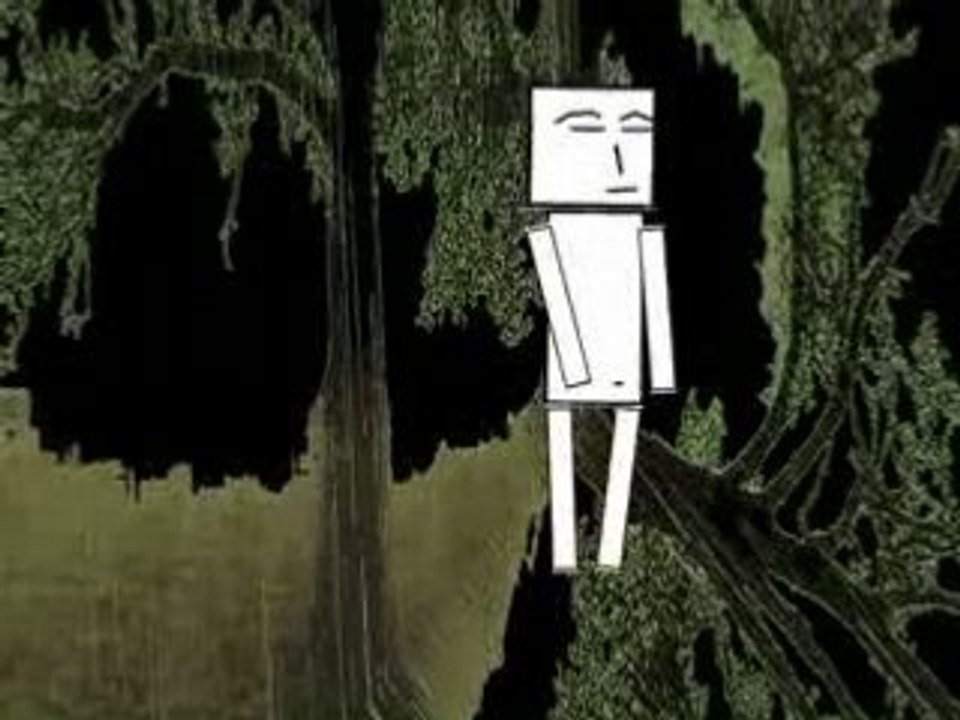 Cubeman le héros moderne se promenant simplement