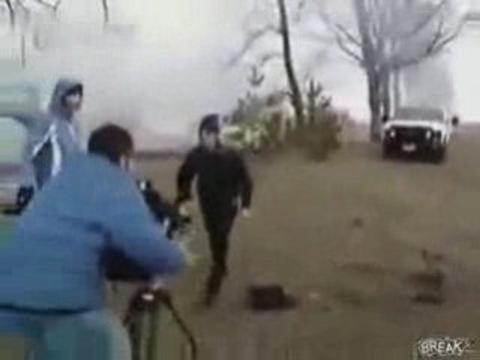 Crazy Old Lady Attacks Reporters