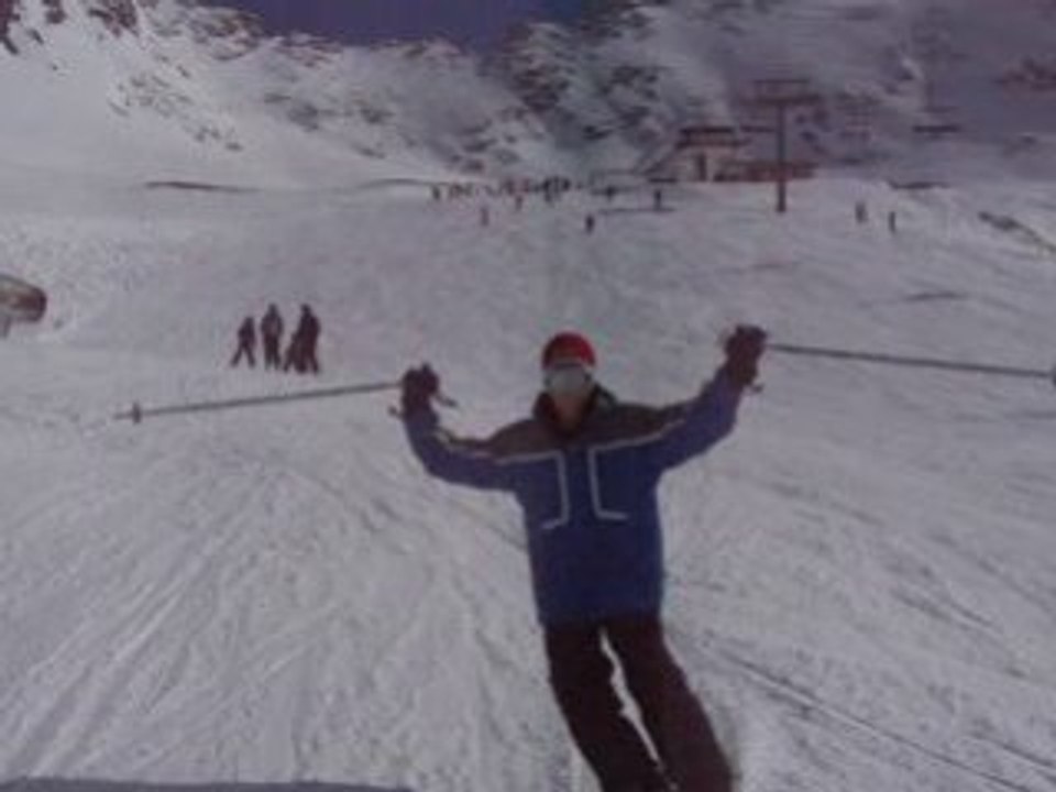 Moi au ski a Val d'isere ( Combi BLEU )