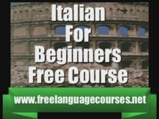 Italian For Beginners Free Course