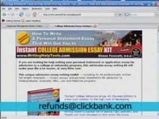 College Admission Essay Kit