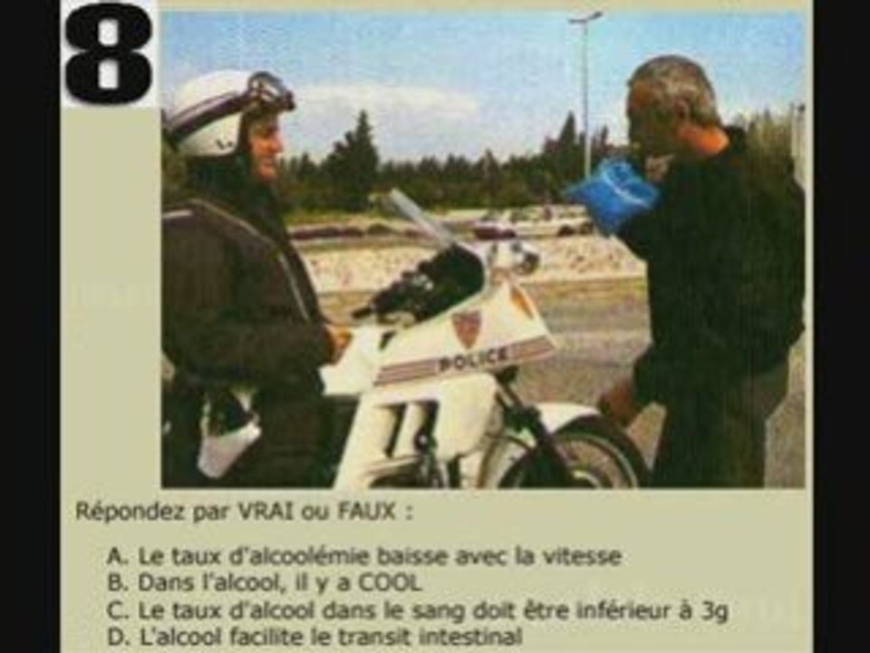 code de la route humoristique en 14 questions