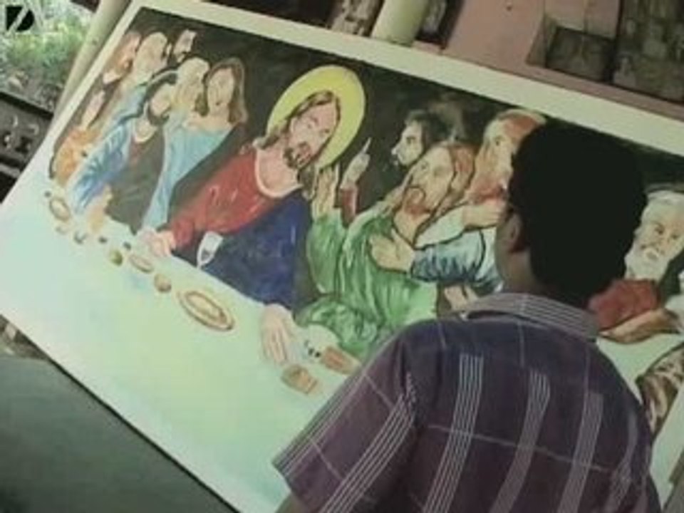 Guy Paints With Tongue