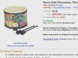 Unique Christmas Gift Remo Kids Percussion Floor Tom Drum