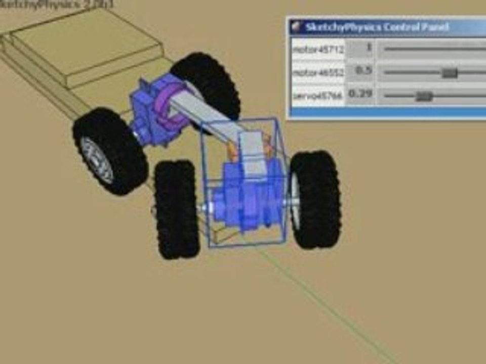 Sketchup  physics: Micro RC Crawler project