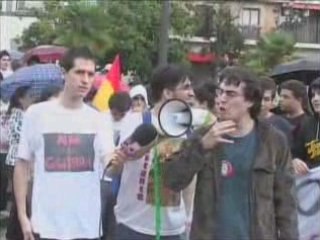 Marcos en la manifestación contra el proceso de Bolonia
