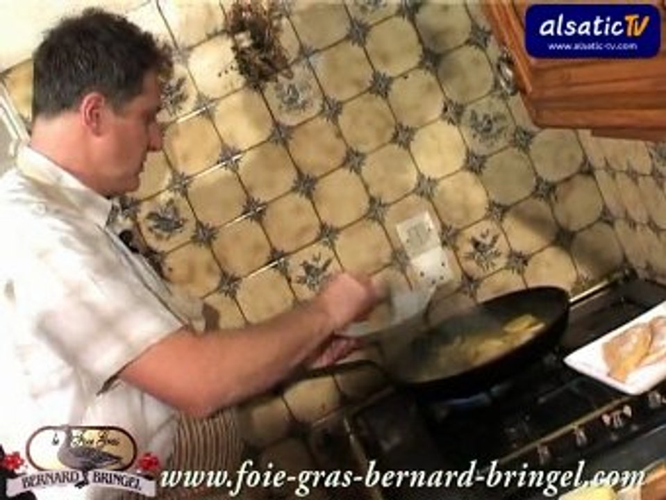 Le foie gras d'oie poêlé aux pommes et au miel d'acacia